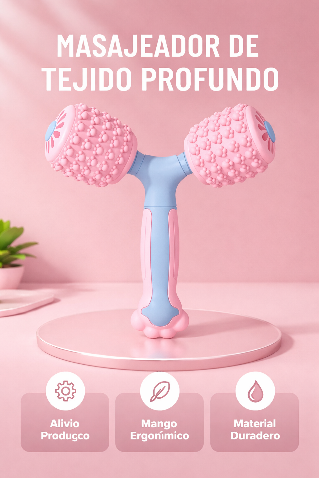 Rodillo de Masaje de Silicona para Relajación Muscular