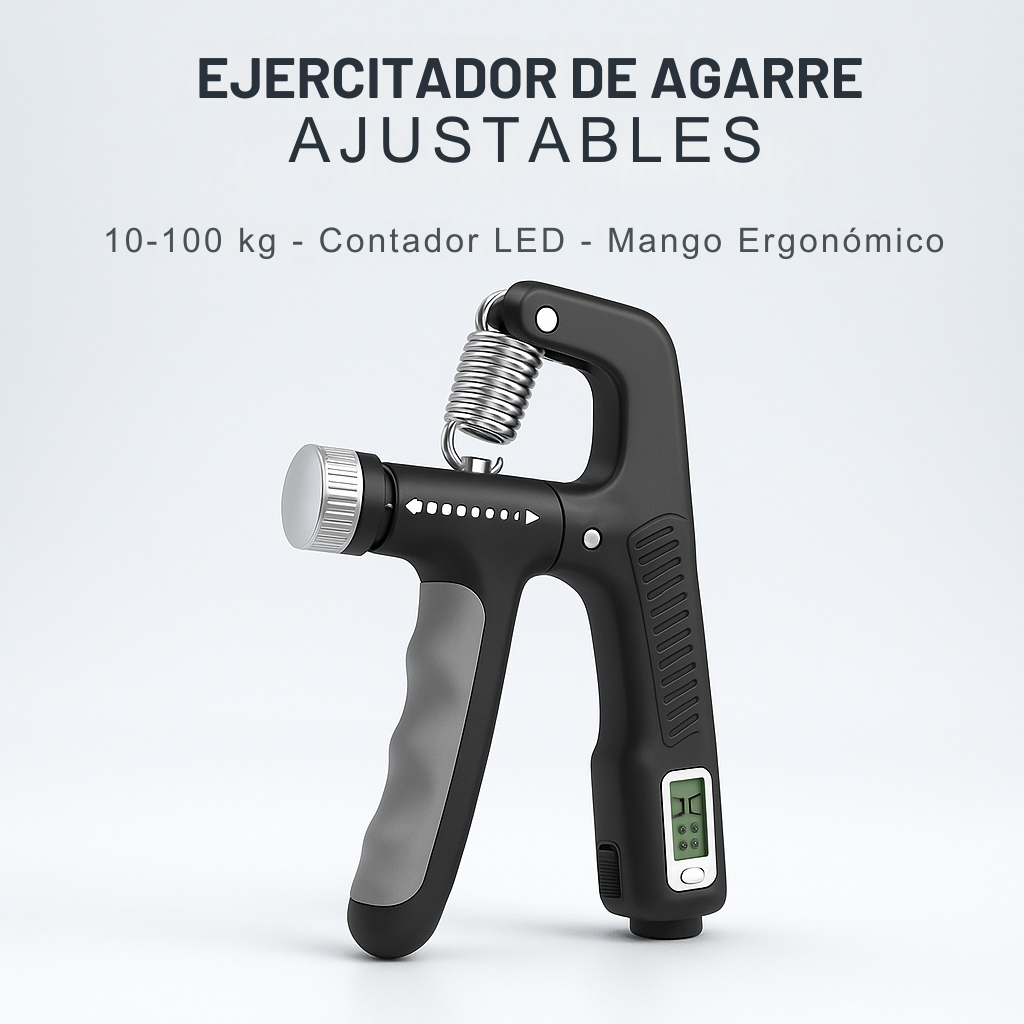 Ejercitador de Agarre Profesional Ajustable hasta 100KG – Fortalece Manos, Muñecas y Antebrazos