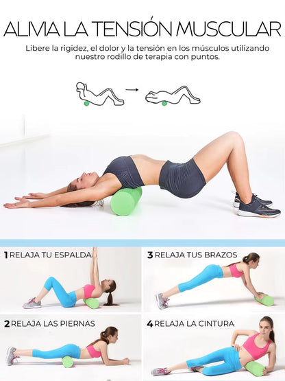 Rodillo de Espuma (Foam Roller) de Yoga "Nube Iridiscente" para Masaje Corporal