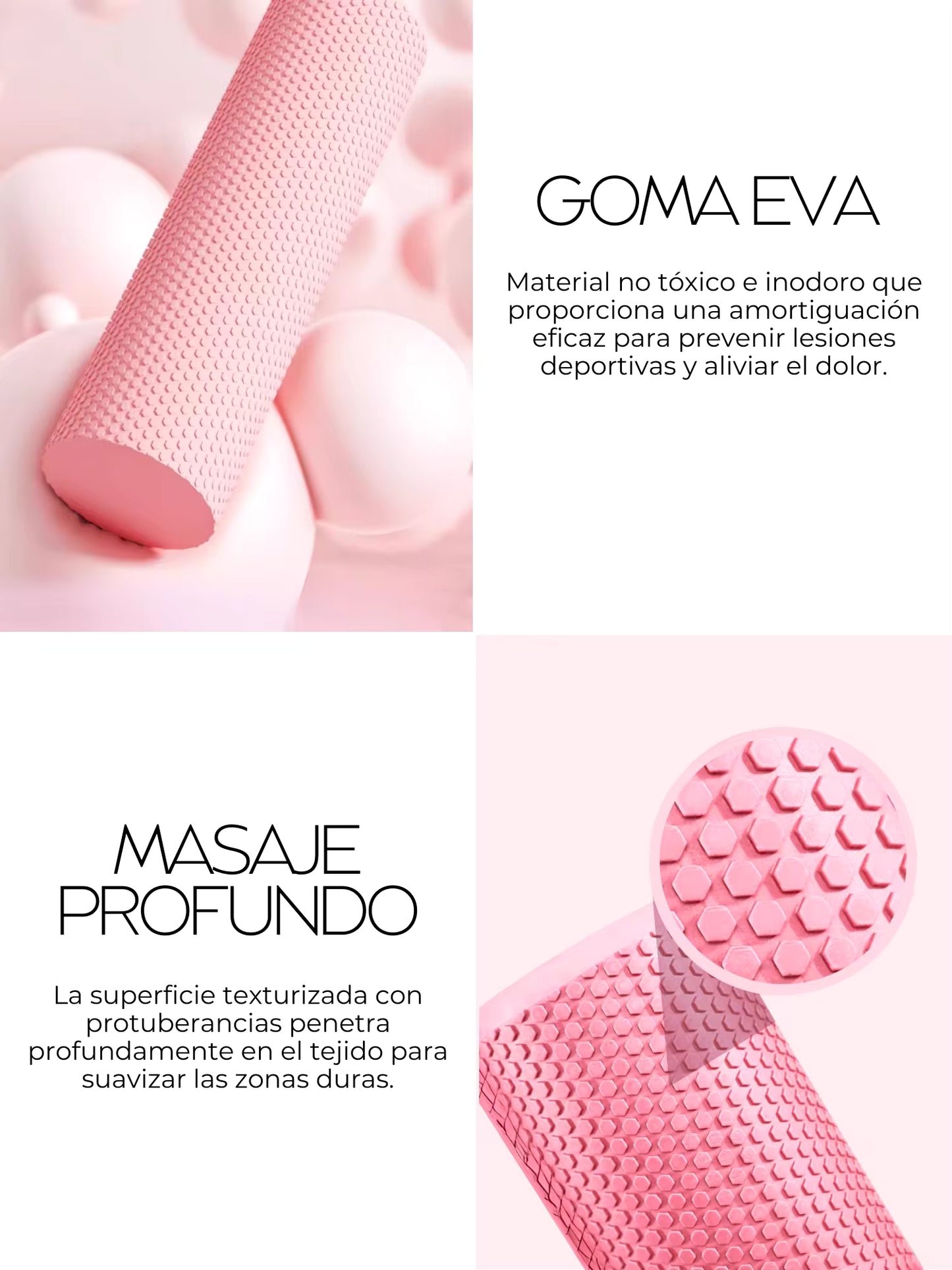 Rodillo de Espuma (Foam Roller) de Yoga "Nube Iridiscente" para Masaje Corporal