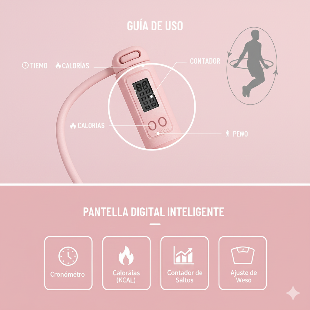 Cuerda de Saltar Inteligente con Peso y Contador Electrónico